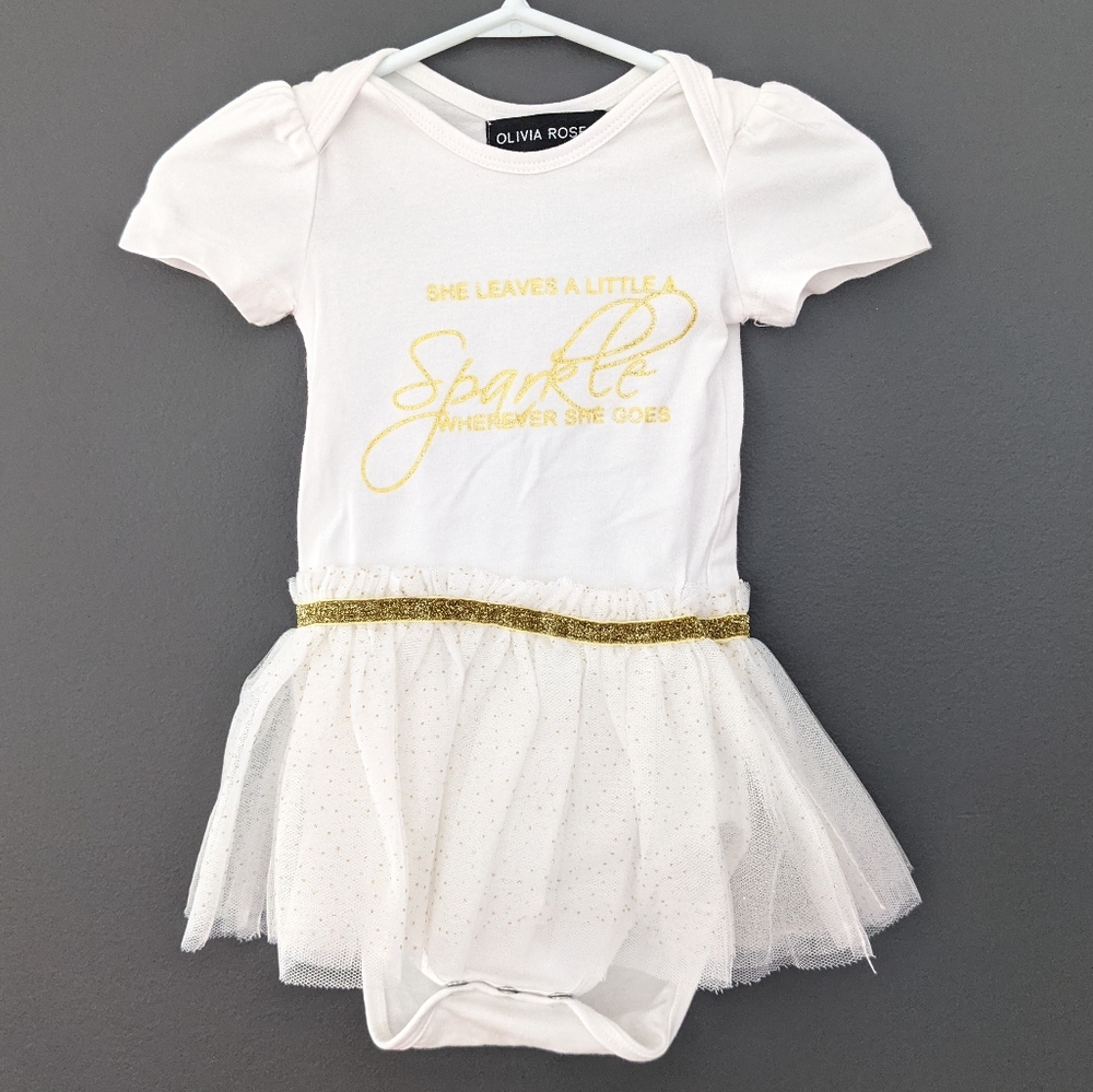White & gold onesie with tutu